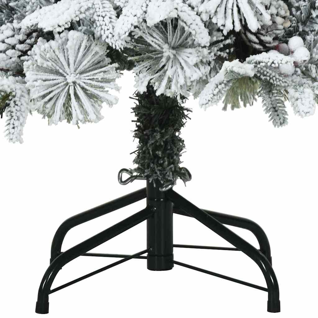 vidaXL Künstlicher klappbarer Weihnachtsbaum Weiß 150 cm PE und PVC