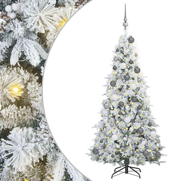vidaXL Künstlicher klappbarer Weihnachtsbaum Weiß 180 cm PE und PVC
