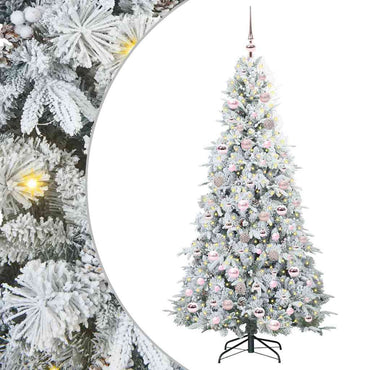 vidaXL Künstlicher klappbarer Weihnachtsbaum Weiß 180 cm PE und PVC