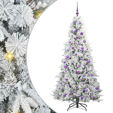 vidaXL Künstlicher klappbarer Weihnachtsbaum Weiß 180 cm PE und PVC