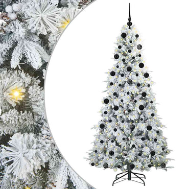 vidaXL Künstlicher klappbarer Weihnachtsbaum Weiß 210 cm PE und PVC