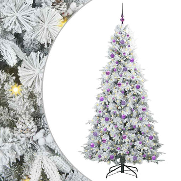 vidaXL Künstlicher klappbarer Weihnachtsbaum Weiß 210 cm PE und PVC