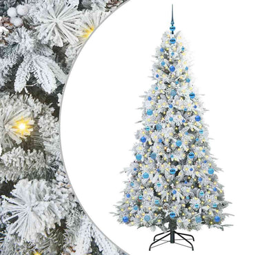 vidaXL Künstlicher klappbarer Weihnachtsbaum Weiß 210 cm PE und PVC