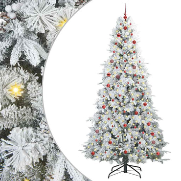vidaXL Künstlicher klappbarer Weihnachtsbaum Weiß 240 cm PE und PVC