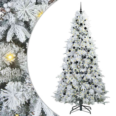vidaXL Künstlicher klappbarer Weihnachtsbaum Weiß 240 cm PE und PVC