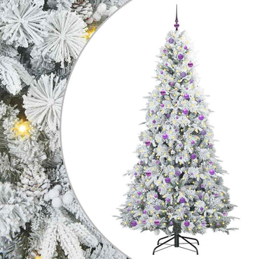 vidaXL Künstlicher klappbarer Weihnachtsbaum Weiß 240 cm PE und PVC