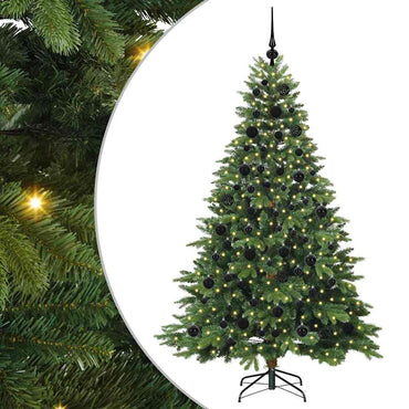 vidaXL Künstlicher Weihnachtsbaum mit 300 LEDs Grün 180 cm PE und PVC
