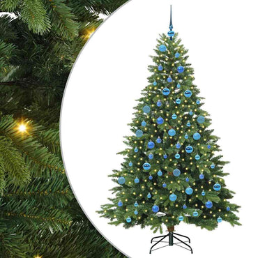 vidaXL Künstlicher Weihnachtsbaum mit 300 LEDs Grün 180 cm PE und PVC