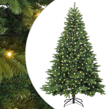 vidaXL Künstlicher Weihnachtsbaum mit 300 LEDs Grün 210 cm PE und PVC