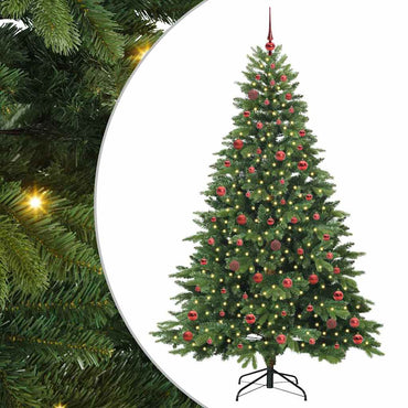 vidaXL Künstlicher Weihnachtsbaum mit 300 LEDs Grün 210 cm PE und PVC