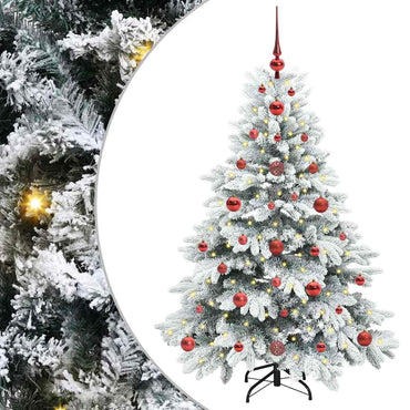 vidaXL Künstlicher Weihnachtsbaum mit 150 LEDs Weiß 120 cm PE und PVC
