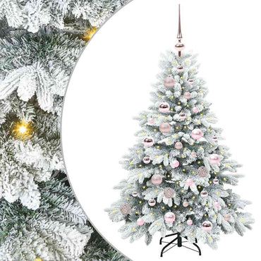 vidaXL Künstlicher Weihnachtsbaum mit 150 LEDs Weiß 120 cm PE und PVC