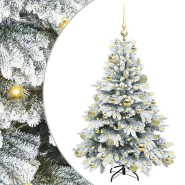 vidaXL Künstlicher Weihnachtsbaum mit 150 LEDs Weiß 120 cm PE und PVC