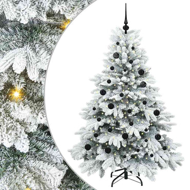 vidaXL Künstlicher Weihnachtsbaum mit 150 LEDs Weiß 150 cm PE und PVC
