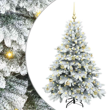 vidaXL Künstlicher Weihnachtsbaum mit 150 LEDs Weiß 150 cm PE und PVC