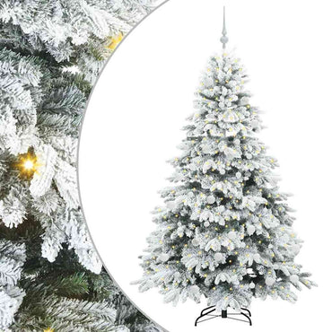 vidaXL Künstlicher Weihnachtsbaum mit 300 LEDs Weiß 180 cm PE und PVC