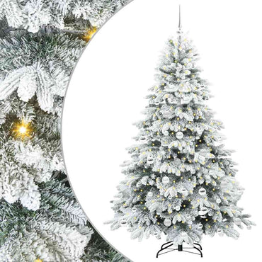 vidaXL Künstlicher Weihnachtsbaum mit 300 LEDs Weiß 180 cm PE und PVC