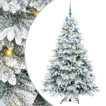 vidaXL Künstlicher Weihnachtsbaum mit 300 LEDs Weiß 180 cm PE und PVC