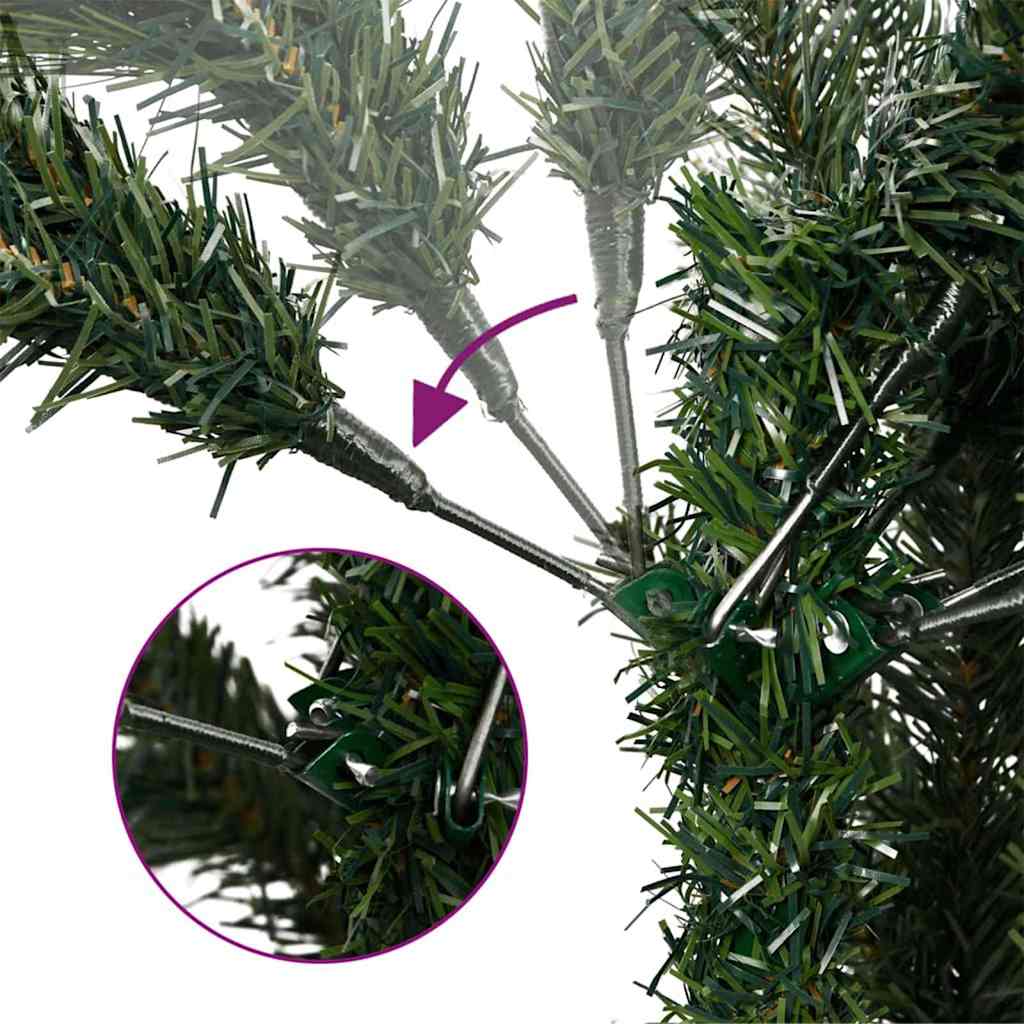 vidaXL Künstlicher klappbarer Weihnachtsbaum Grün 210 cm PVC und Stahl