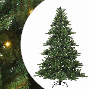 vidaXL Künstlicher klappbarer Weihnachtsbaum Grün 240 cm PVC und Stahl