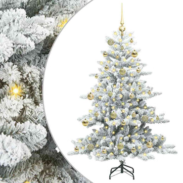 vidaXL Künstlicher klappbarer Weihnachtsbaum Weiß 150 cm PVC und Stahl