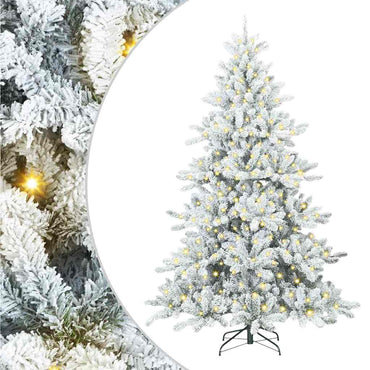 vidaXL Künstlicher klappbarer Weihnachtsbaum Weiß 180 cm PVC und Stahl