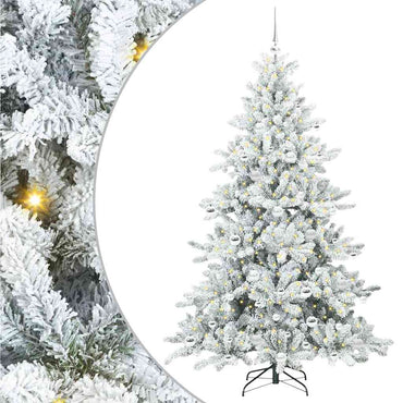 vidaXL Künstlicher klappbarer Weihnachtsbaum Weiß 180 cm PVC und Stahl