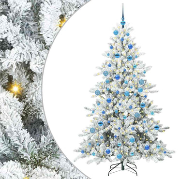 vidaXL Künstlicher klappbarer Weihnachtsbaum Weiß 180 cm PVC und Stahl