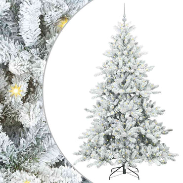 vidaXL Künstlicher klappbarer Weihnachtsbaum Weiß 210 cm PVC und Stahl