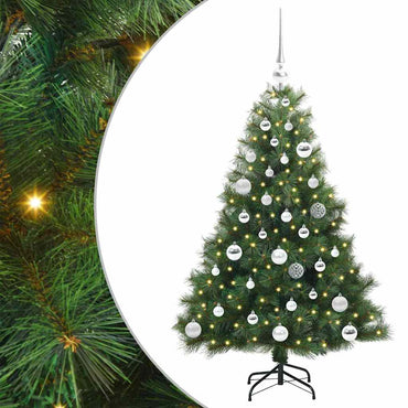 vidaXL Künstlicher Weihnachtsbaum mit 150 LEDs Grün 120 cm PE und PVC