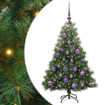 vidaXL Künstlicher Weihnachtsbaum mit 150 LEDs Grün 120 cm PE und PVC