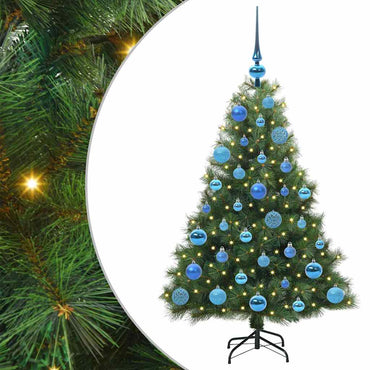 vidaXL Künstlicher Weihnachtsbaum mit 150 LEDs Grün 120 cm PE und PVC