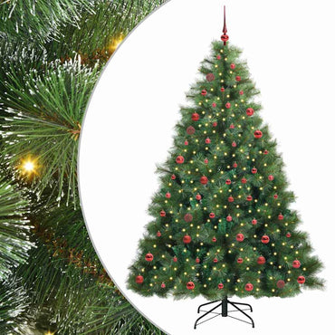 vidaXL Künstlicher Weihnachtsbaum mit 300 LEDs Grün 210 cm PE und PVC