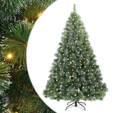 vidaXL Künstlicher Weihnachtsbaum mit 300 LEDs Grün 210 cm PE und PVC
