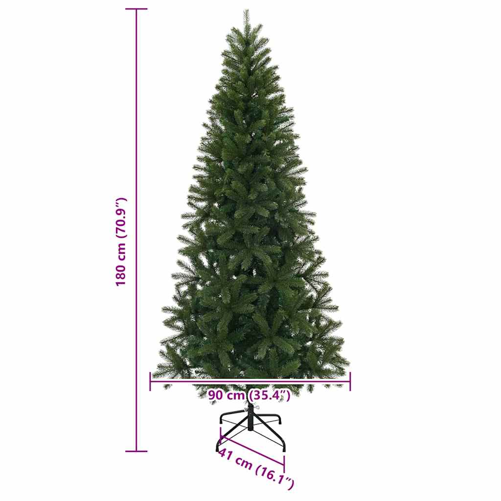 vidaXL Künstlicher Weihnachtsbaum Grün 180 cm PVC, PE und Stahl