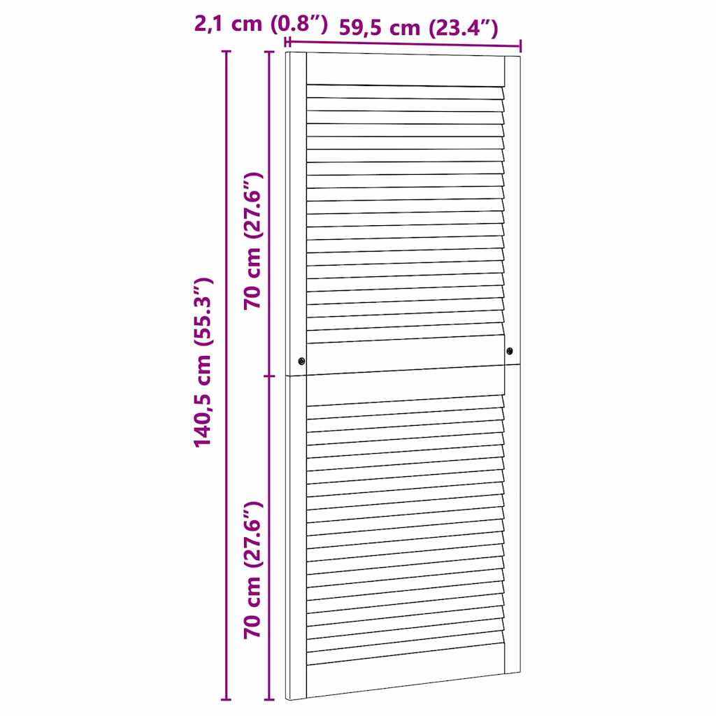 Schranktür Natur 140,5 x 2,1 x 59,5 cm Massives Kiefernholz