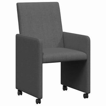vidaXL Esszimmerstühle mit Rollen 2 pcs Dunkelgrau 57 x 66 x 94 cm