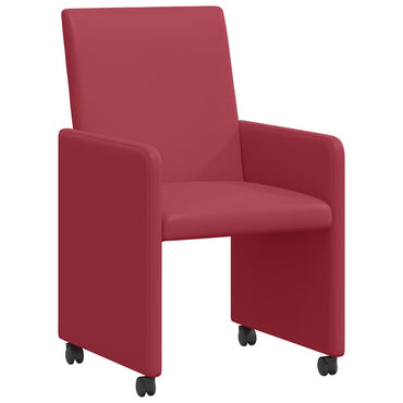 vidaXL Esszimmerstühle mit Rollen 2 pcs Weinrot 57 x 66 x 94 cm