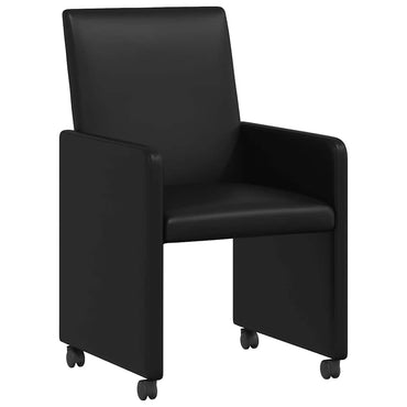 vidaXL Esszimmerstühle mit Rollen 2 pcs Schwarz 57 x 66 x 94 cm