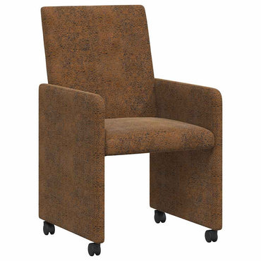 vidaXL Esszimmerstühle mit Rollen 2 pcs Braun 57 x 66 x 94 cm