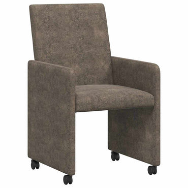 vidaXL Esszimmerstühle mit Rollen 2 pcs Dunkelgrau 57 x 66 x 94 cm