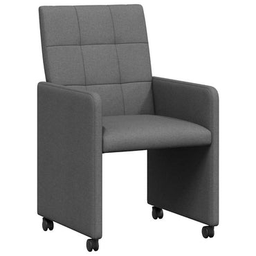 vidaXL Esszimmerstühle mit Rollen 2 pcs Dunkelgrau 58 x 65 x 94 cm