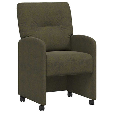 vidaXL Esszimmerstühle mit Rollen 2 pcs Armeegrün 57 x 67 x 95 cm