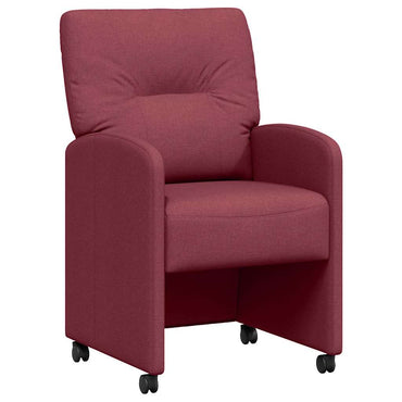 vidaXL Esszimmerstühle mit Rollen 2 pcs Weinrot 57 x 67 x 95 cm Stoff