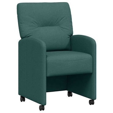 vidaXL Esszimmerstühle mit Rollen 2 pcs Dunkelgrün 57 x 67 x 95 cm
