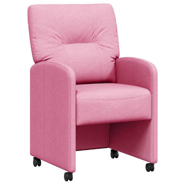 vidaXL Esszimmerstühle mit Rollen 2 pcs Rosa 57 x 67 x 95 cm Stoff