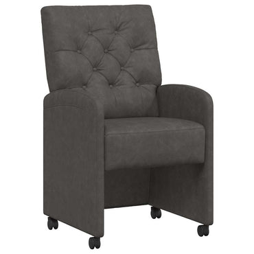 vidaXL Esszimmerstühle mit Rollen 2 pcs Schwarz 58 x 67 x 97 cm