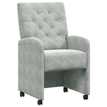 vidaXL Esszimmerstühle mit Rollen 2 pcs Hellgrau 58 x 67 x 97 cm Samt