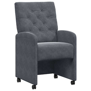 vidaXL Esszimmerstühle mit Rollen 2 pcs Dunkelgrau 58 x 67 x 97 cm