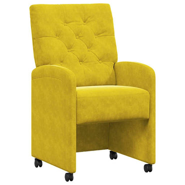vidaXL Esszimmerstühle mit Rollen 2 pcs Gelb 58 x 67 x 97 cm Samt